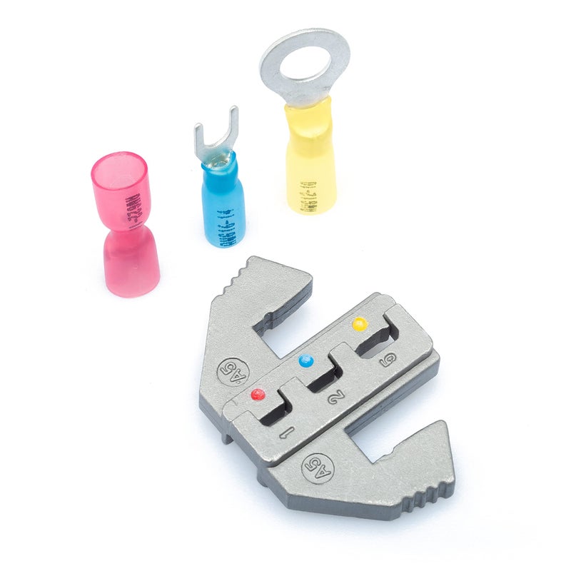 Wirefy Crimping Die for Heat-Shrink Connectors 22-10 AWG | Interchangeable Quick-Change Die for Wirefy Crimping Tools | Wide-Profile Precision Crimp - Image 1